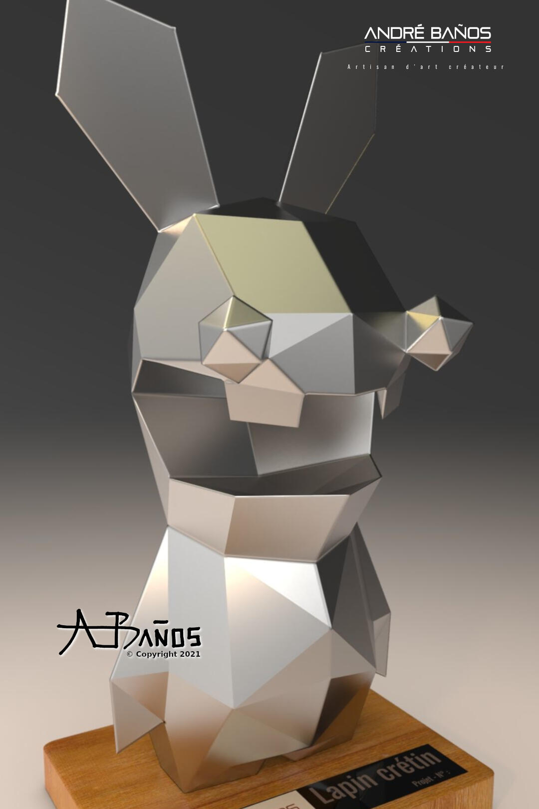 André Baños Création - Lapin crétin à facettes